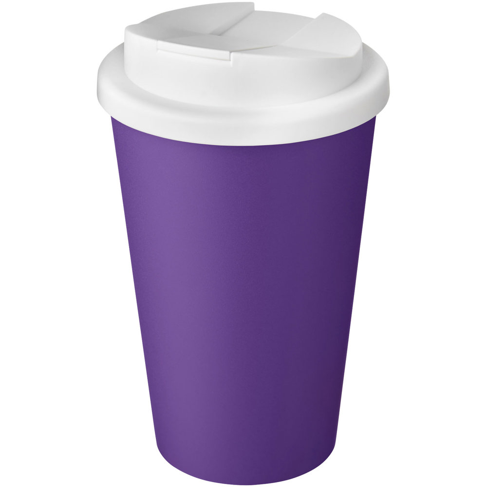 Americano® Eco 350 ml gerecyclede beker met spill-proof deksel - voor bedrijven en relatiegeschenken - Paars, Wit