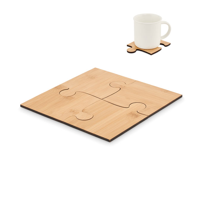 LEPY - Set van 4 puzzel onderzetters - voor bedrijven en relatiegeschenken