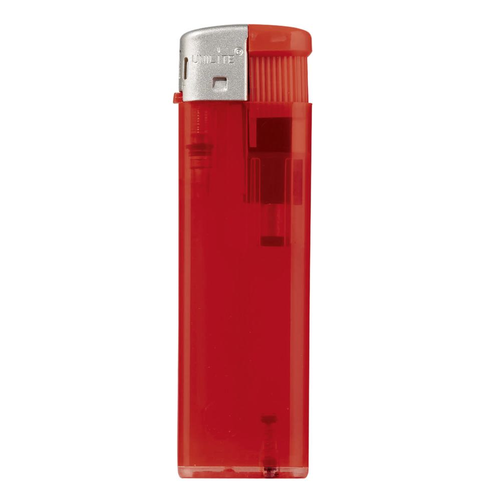 Aansteker Torpedo transparant - voor bedrijven en relatiegeschenken - Transparant / Rood