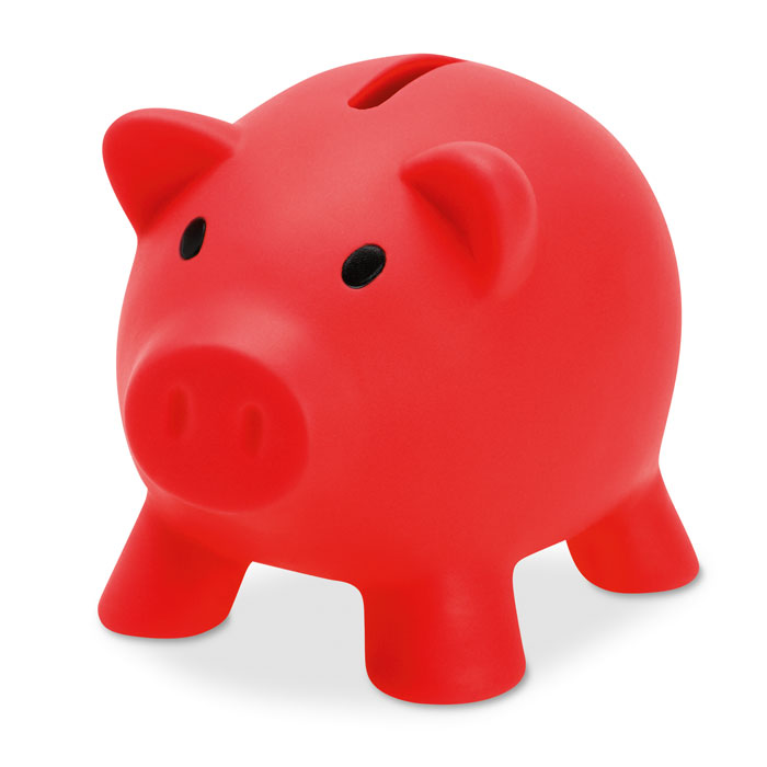 SOFTCO - Spaarvarken - voor bedrijven en relatiegeschenken - Rood