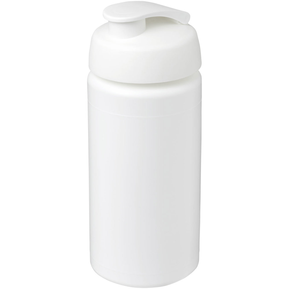 Baseline® Plus grip 500 ml sportfles met flipcapdeksel - met logo of onbedrukt bestellen - wit