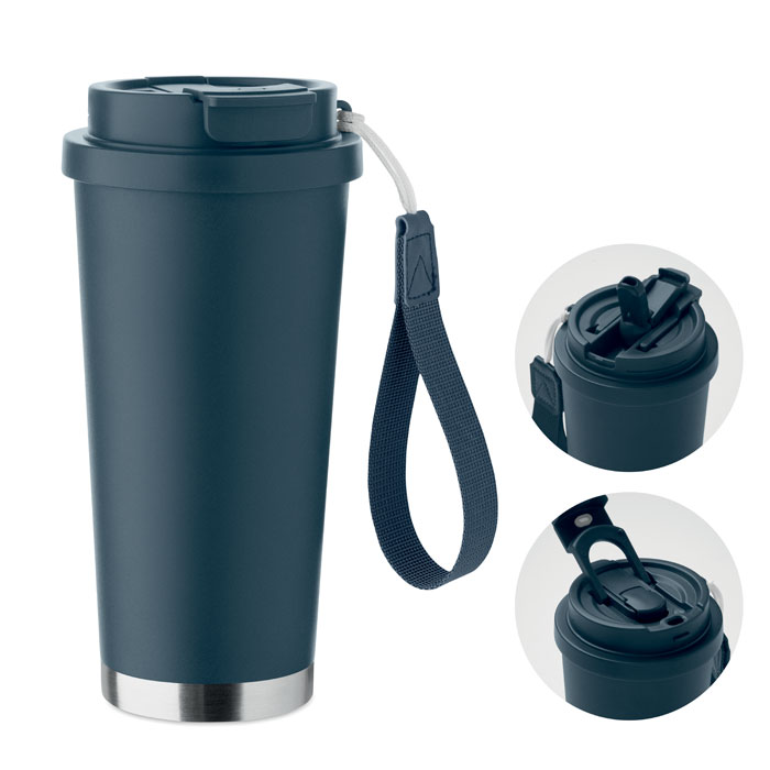 TOPAZ LARGE - Dubbelwandige beker 500ml - voor bedrijven en relatiegeschenken - Marineblauw