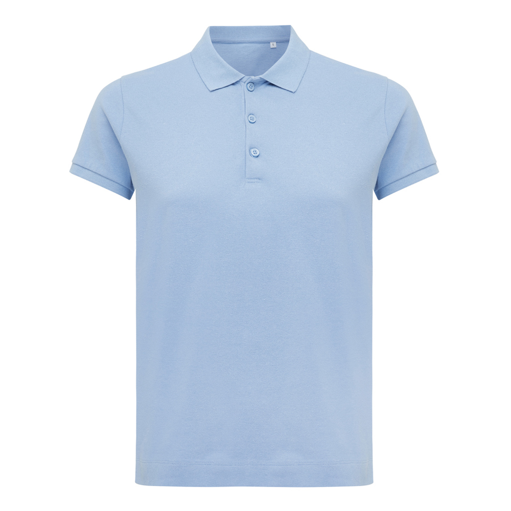 IQONIQ Yosemite dames recycled katoen pique polo - voor bedrijven en relatiegeschenken - sky blue (± PMS 15-3930 TCX)