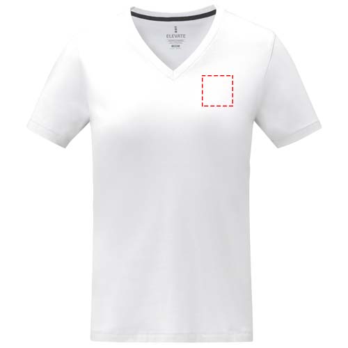 Somoto Dames T-shirt met V-hals en korte mouwen 