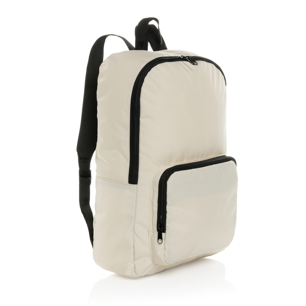 Dillon AWARE™ RPET opvouwbare klassieke rugzak - voor bedrijven en relatiegeschenken - gebroken wit (± PMS 12-0304 TCX)
