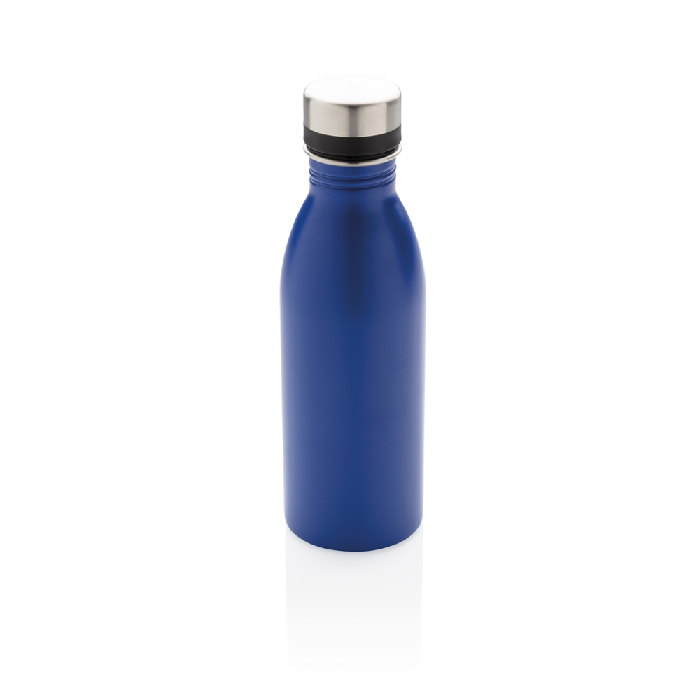 RCS gerecycled roestvrijstalen luxe waterfles - bedrukt of onbedrukt verkrijgbaar - blauw (± PMS 2728)
