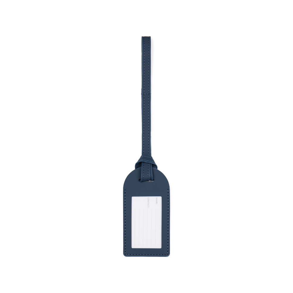VINGA Baltimore RCS recycled polyester bagagelabel - kopen of bedrukken - donkerblauw (± PMS 19-4110 TPG)