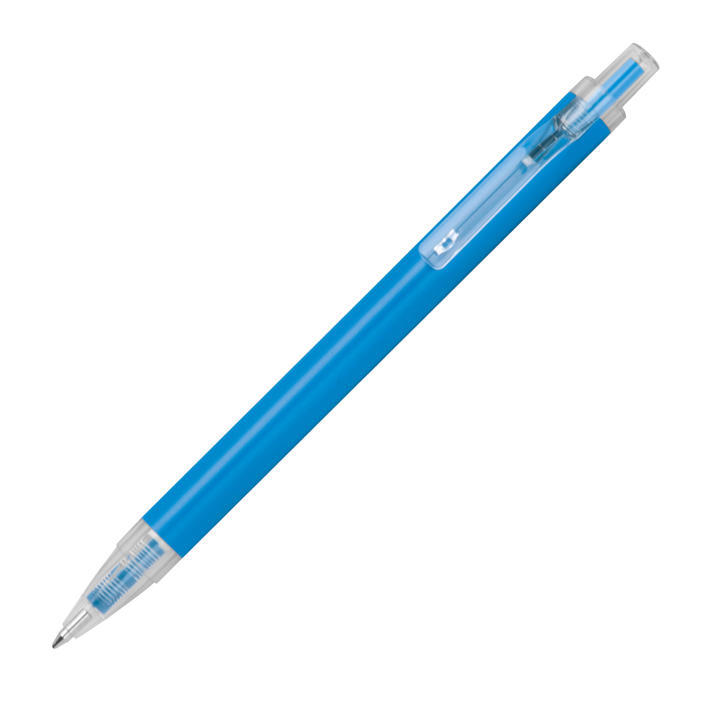 Balpen met transparante clip - Lichtblauw