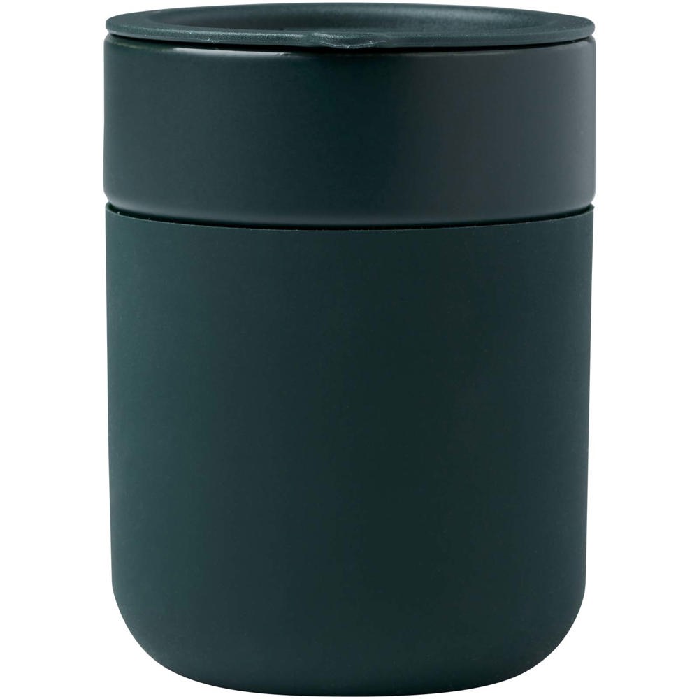 Java 330 ml beker van keramiek met siliconen wikkel en plastic deksel