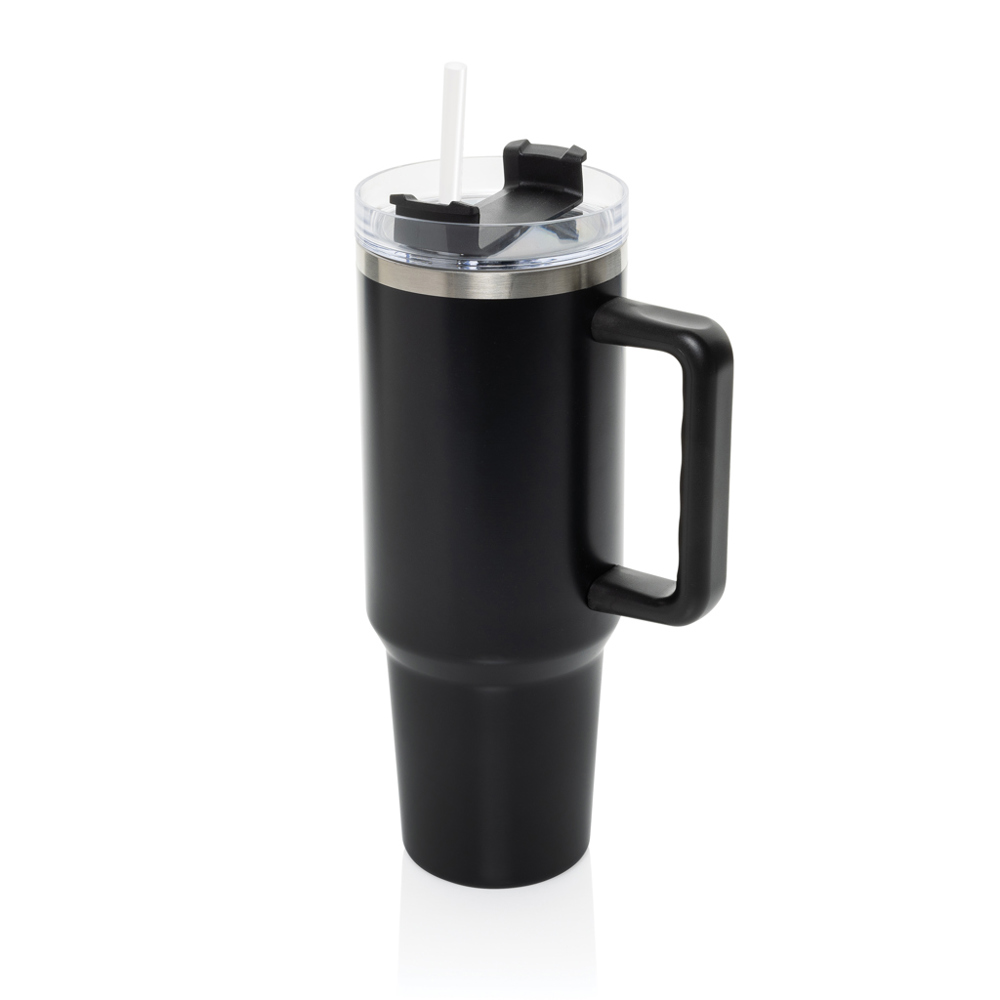 Peakflow RCS recycled staal beker 1200ML - kopen of bedrukken - zwart (± PMS Black)