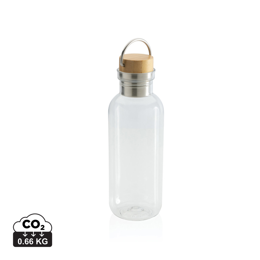 RCS recycled PET fles met bamboe deksel en handvat