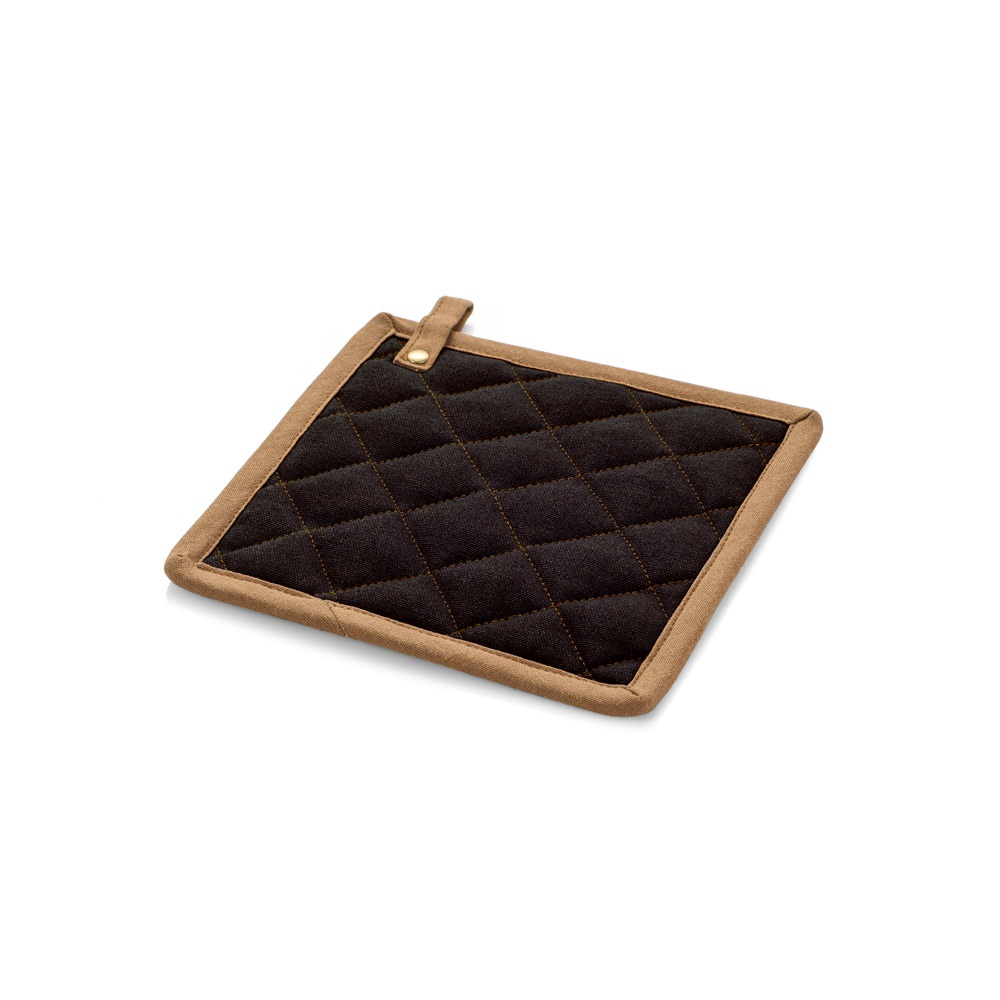 CLOVES. Onderzetter in canvas katoen (275 g/m²) - voor bedrijven en relatiegeschenken - Zwart