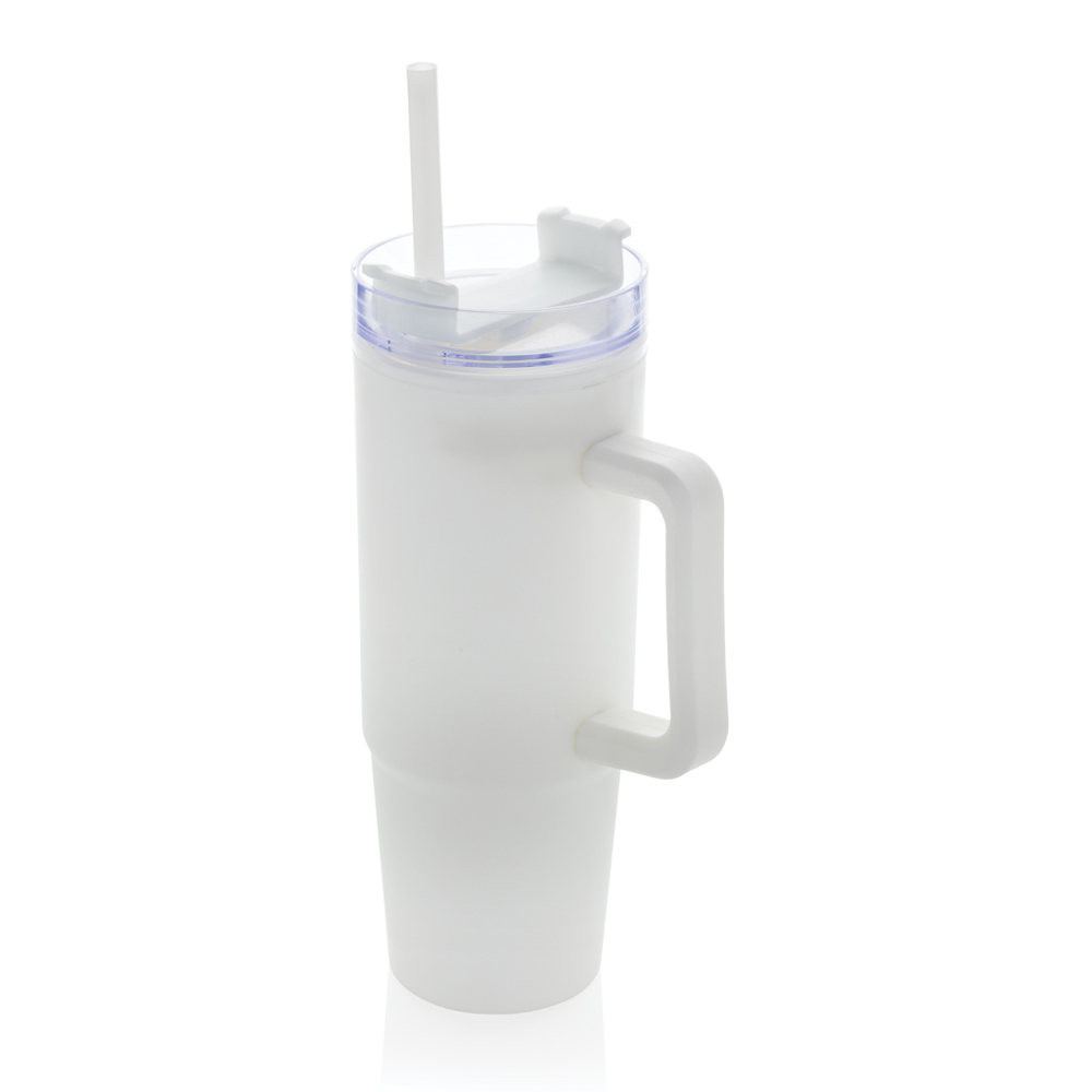 Tana RCS plastic tumbler met handvat 750 ml - bedrukt of onbedrukt verkrijgbaar - wit (± PMS White)