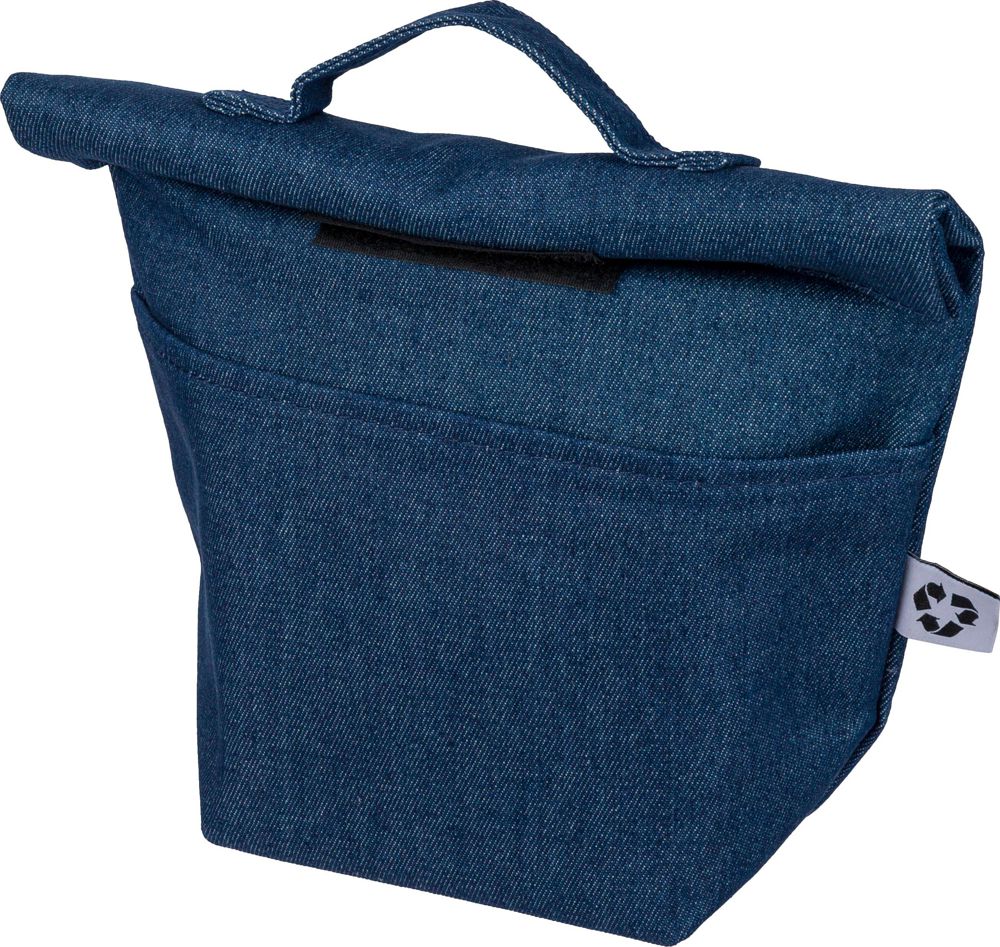 Gerecycled denim roll-top koeltas Mira - kopen of bedrukken