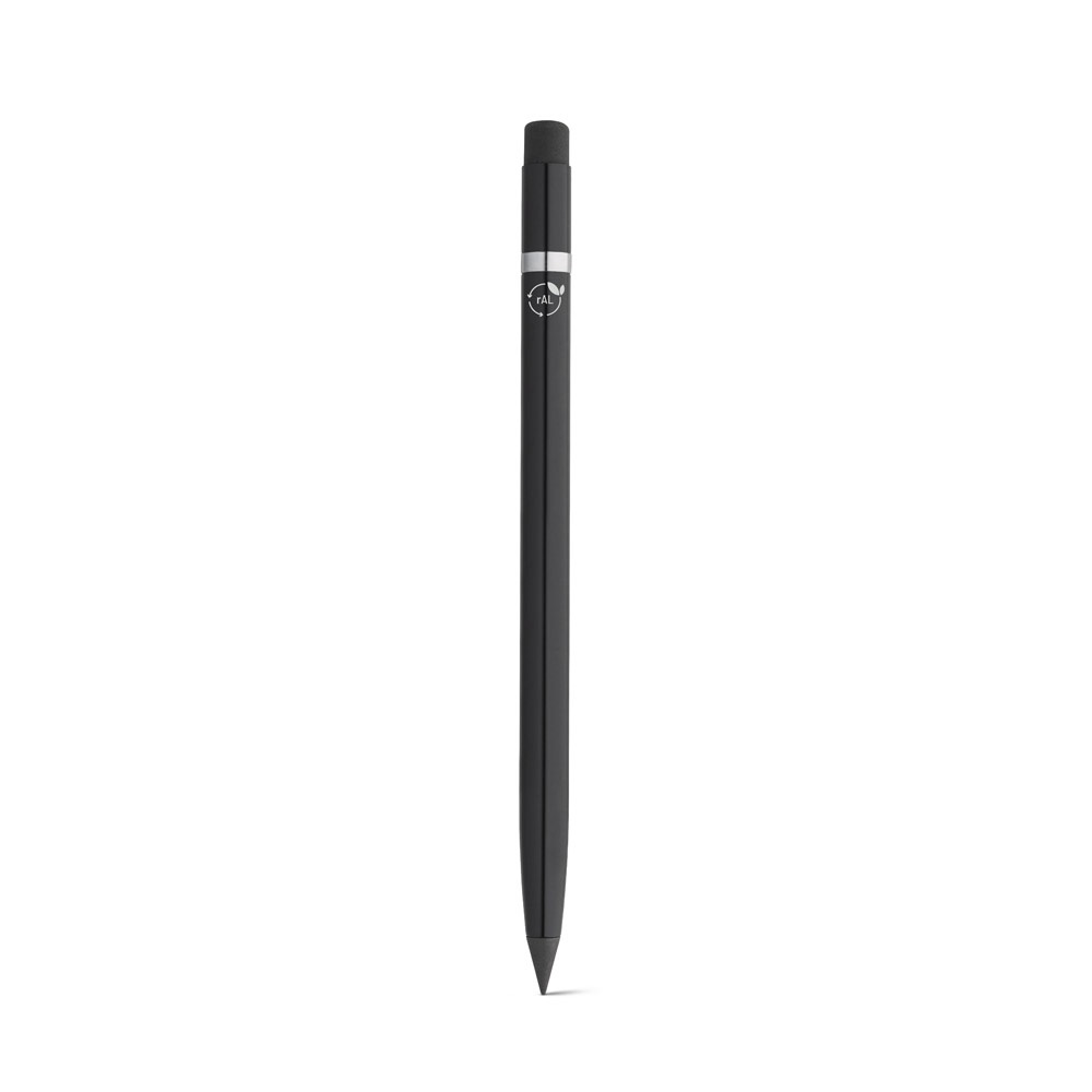 LIMITLESS. Inktloze pen van gerecycled aluminium behuizing (100% rAL) - bedrukt of onbedrukt verkrijgbaar - Zwart