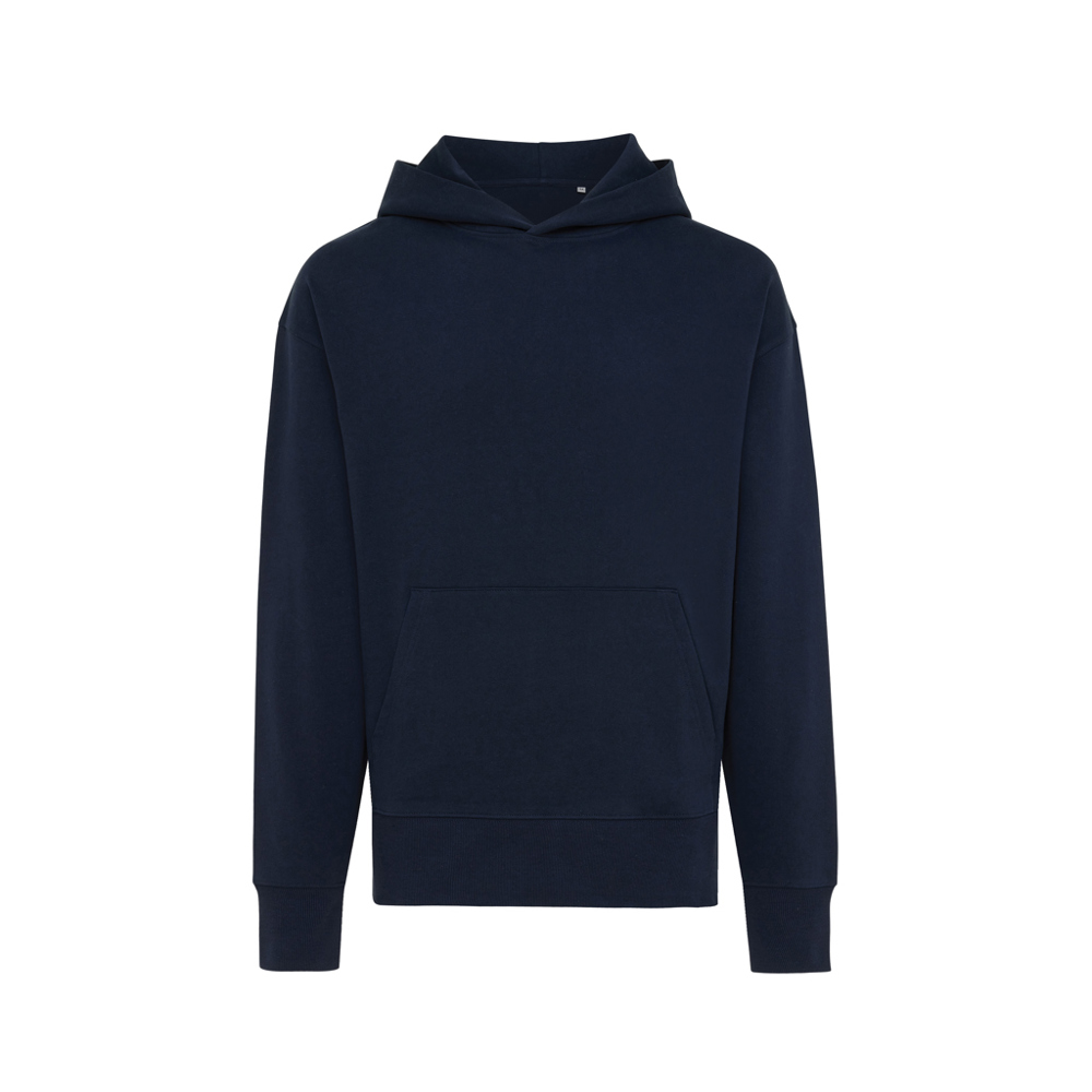 IQONIQ Yoho gerecycled katoen relaxed hoodie - met logo of onbedrukt bestellen - donkerblauw (± PMS 19-3923TCX)