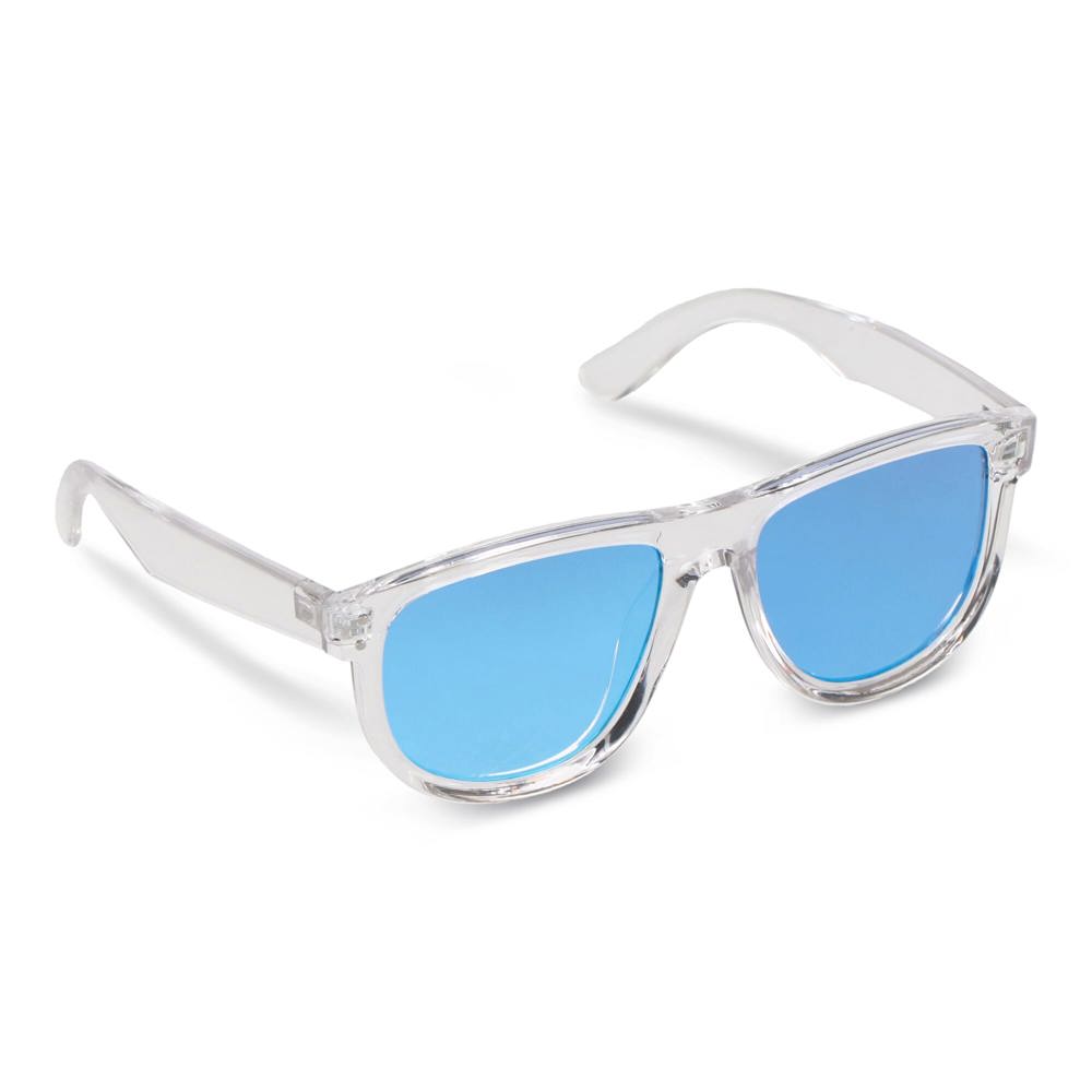 Mia R-PC zonnebril UV400 - bedrukt of onbedrukt verkrijgbaar - Transparant / Blauw