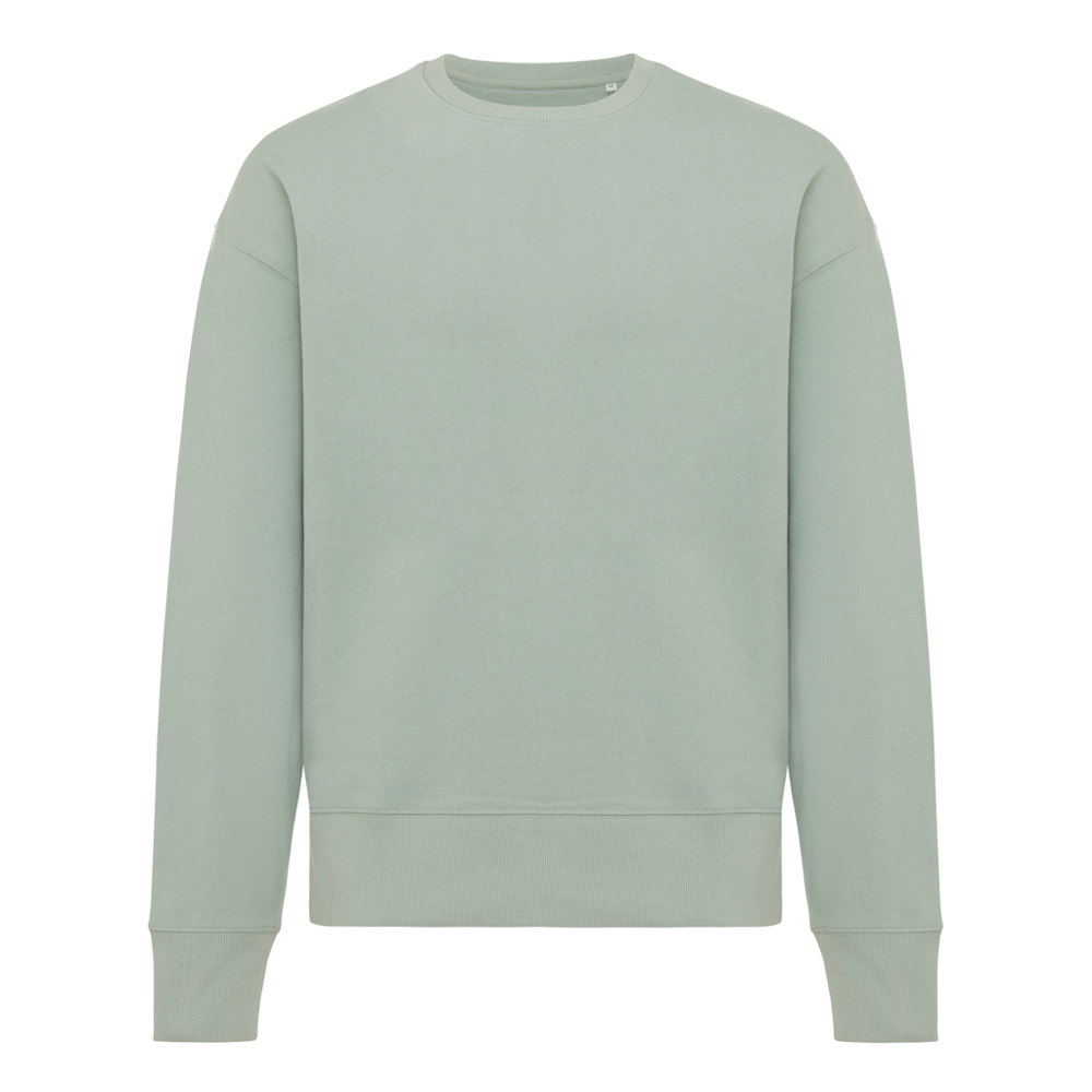 IQONIQ Kruger gerecycled katoen relaxed sweater - voor bedrijven en relatiegeschenken - iceberg green (± PMS 15-5205 TCX)