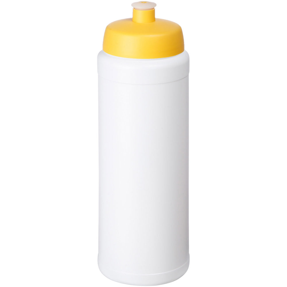 Baseline® Plus grip 750 ml sportfles met sportdeksel - bedrukt of onbedrukt verkrijgbaar - Wit, Geel