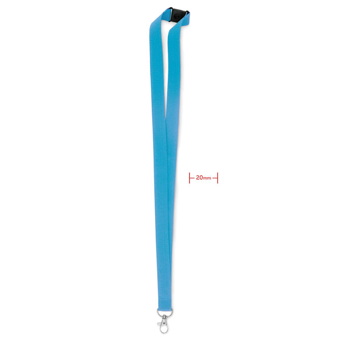 PANY - Lanyard, haak en clip. 20 mm - voor bedrijven en relatiegeschenken - turquoise