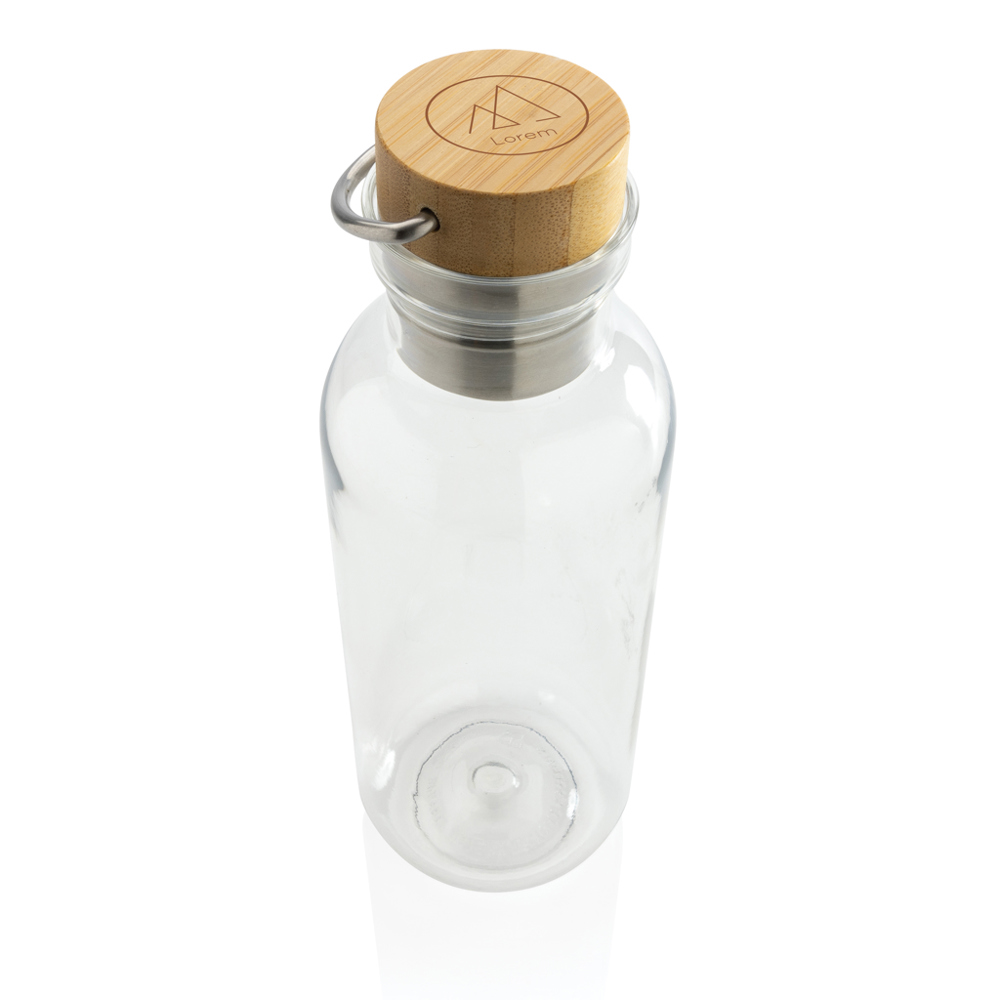RCS recycled PET fles met bamboe deksel en handvat