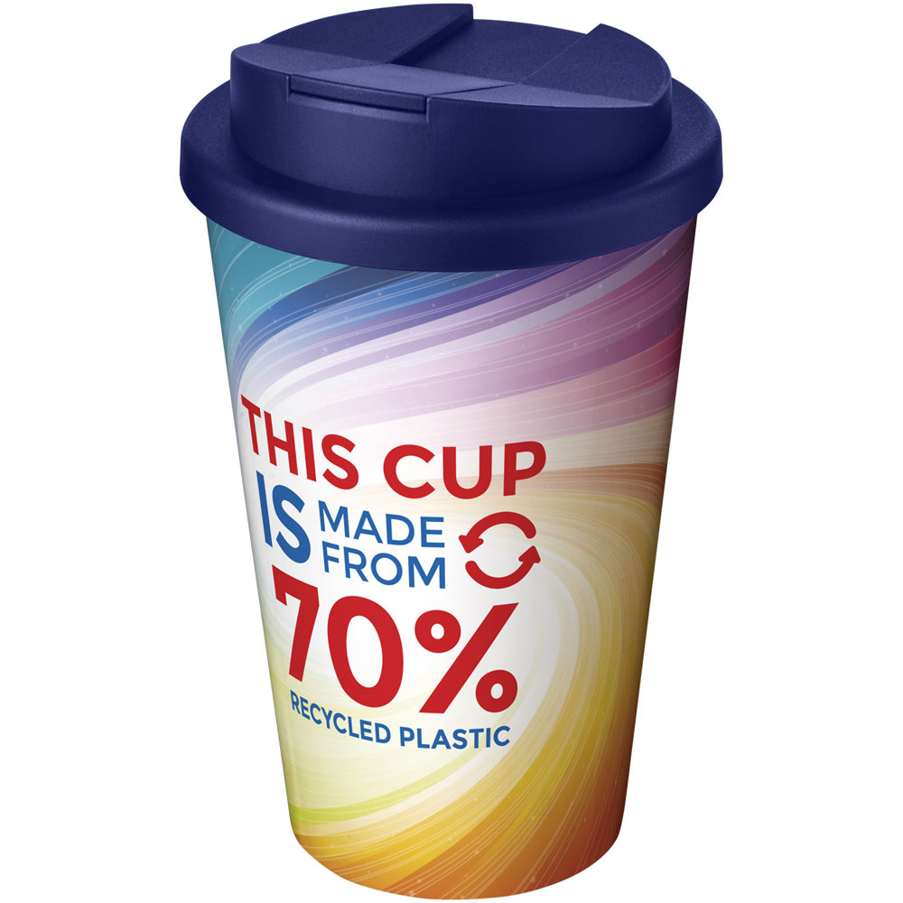 Brite-Americano® Eco 350 ml morsvrije geïsoleerde beker - met logo of onbedrukt bestellen - Blauw