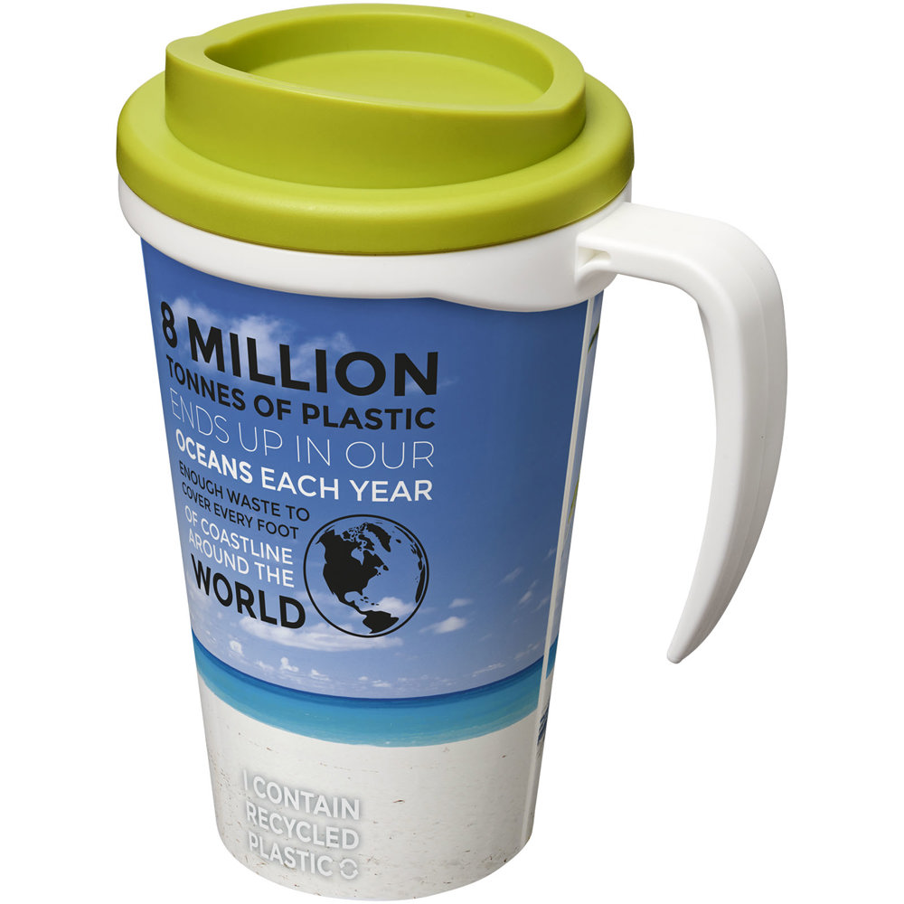 Brite Americano® grande 350 ml geïsoleerde beker - voor bedrijven en relatiegeschenken - Wit, Lime