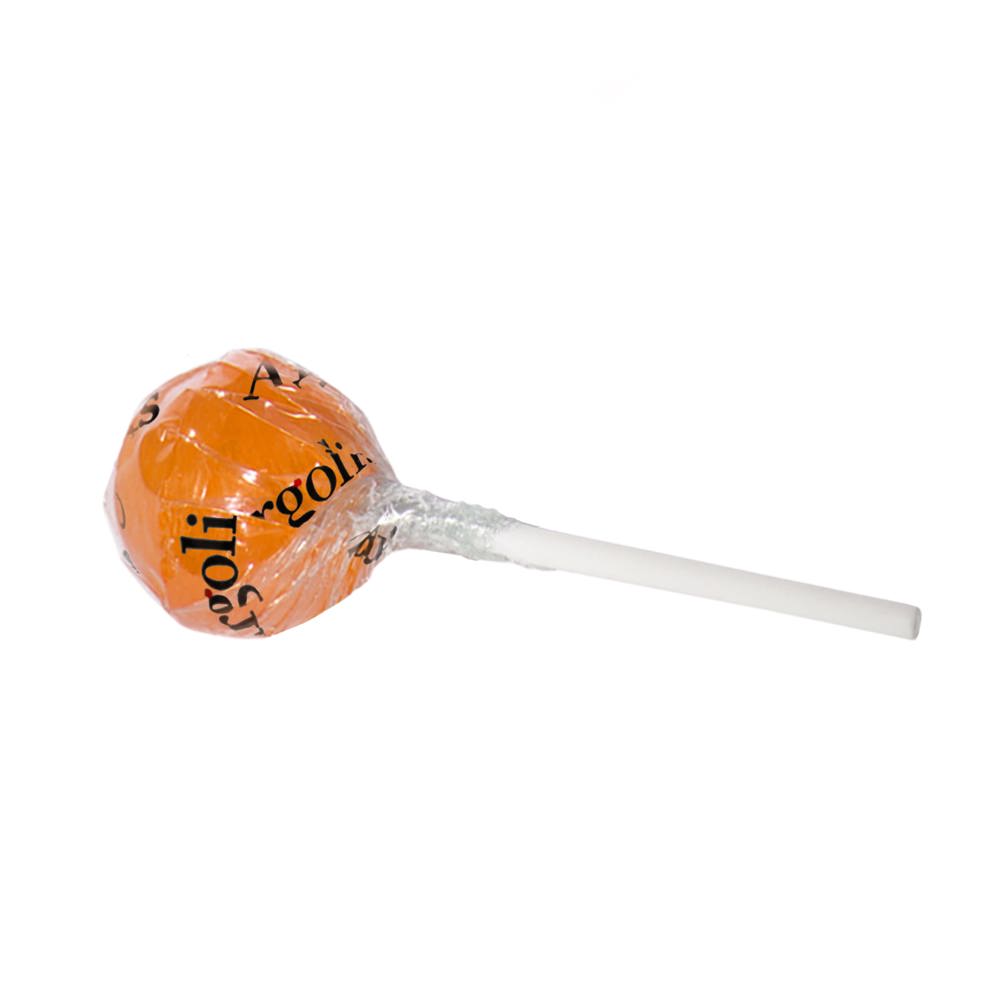 Ronde lolly - bedrukt of onbedrukt verkrijgbaar - transparant/oranje
