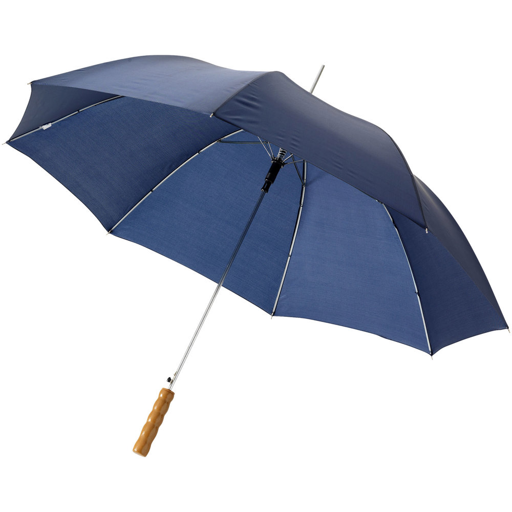 Lisa 23'' automatische paraplu met houten handvat - voor bedrijven en relatiegeschenken - Marineblauw