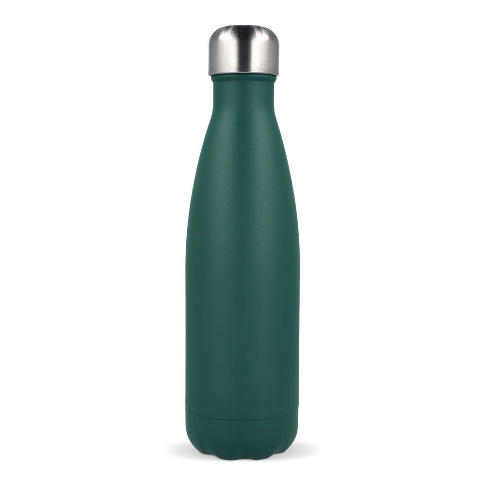 Sagaform Nils stalen fles gepoedercoat 500 ml - met logo of onbedrukt bestellen - Donker Groen