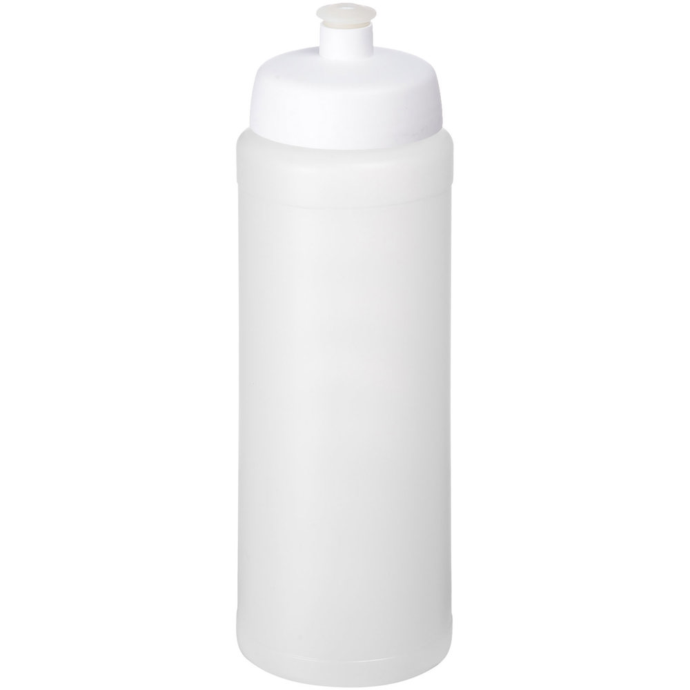 Baseline® Plus grip 750 ml sportfles met sportdeksel - bedrukt of onbedrukt verkrijgbaar - Transparent, Wit