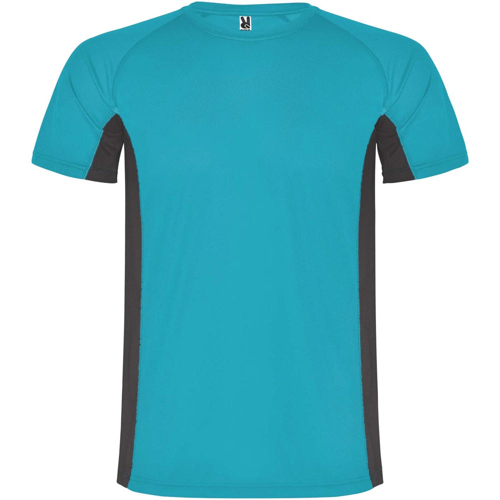 Shanghai sportshirt met korte mouwen voor kinderen - bedrukt of onbedrukt verkrijgbaar - Turkoois, Donkerlood