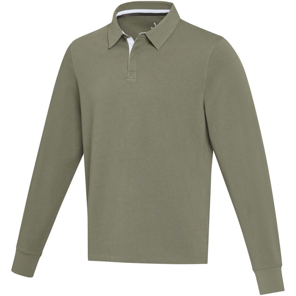 Clyde unisex organic rugbypolo sweatshirt - bedrukt of onbedrukt verkrijgbaar - groen