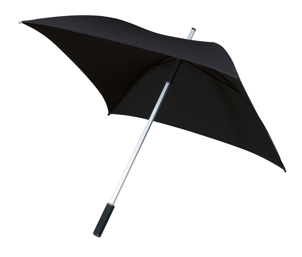 FALCONE - Vierkante paraplu - Handopening - Windproof - 130 cm - Zwart - voor bedrijven en relatiegeschenken