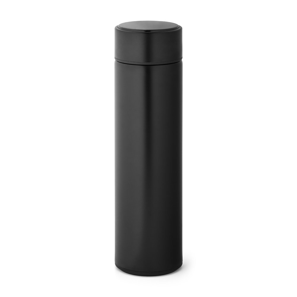 ROSSI. Roestvrijstalen thermosfles 470 ml - voor bedrijven en relatiegeschenken - Zwart