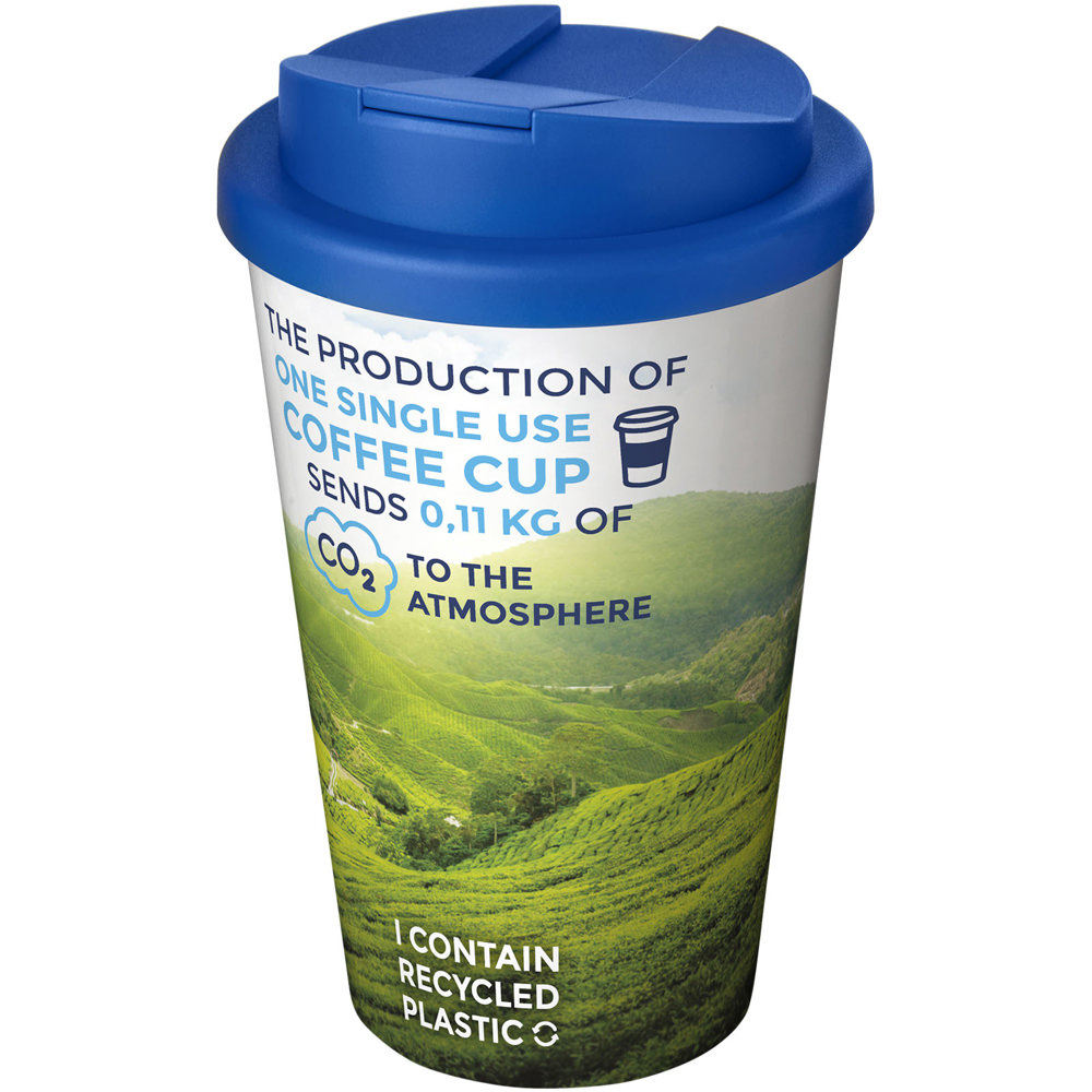 Brite-Americano® 350 ml geïsoleerde beker - voor bedrijven en relatiegeschenken - Wit, Middenblauw