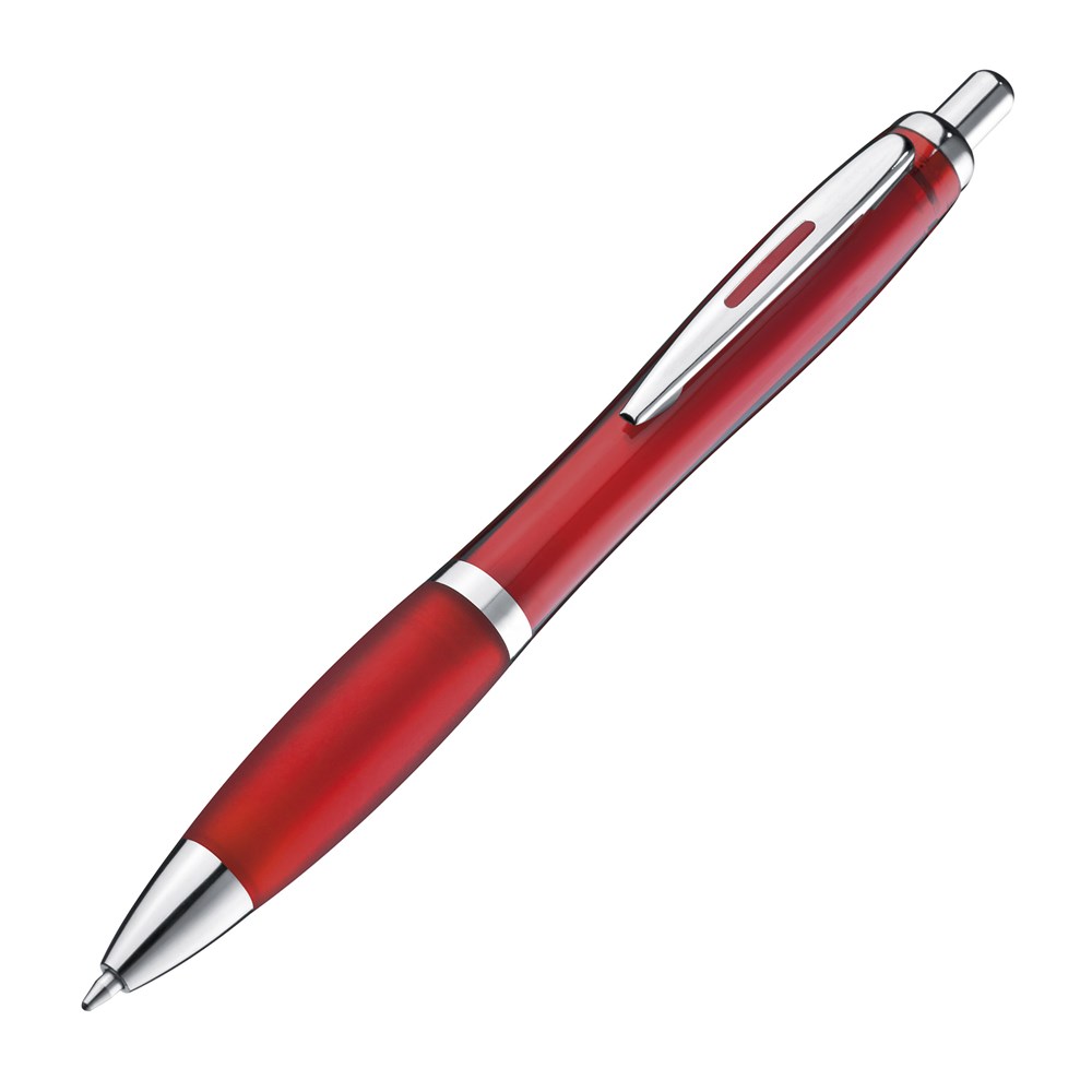 Pen met zilveren metalen clip - voor bedrijven en relatiegeschenken - bordeaux