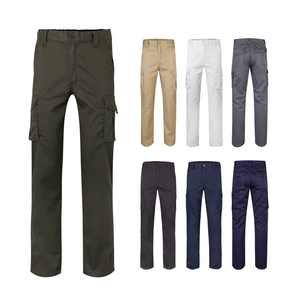 VL PAN. Stretch broek met meerdere zakken (290g/m²), van katoen (46%), EME (38%) en polyester (16%) - met logo