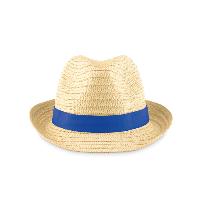 BOOGIE - Strohoed naturel - kopen of bedrukken - Royal Blauw