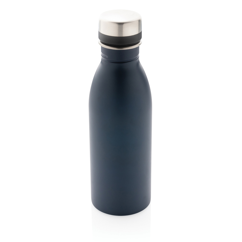 RCS gerecycled roestvrijstalen luxe waterfles - bedrukt of onbedrukt verkrijgbaar - donkerblauw (± PMS 289)