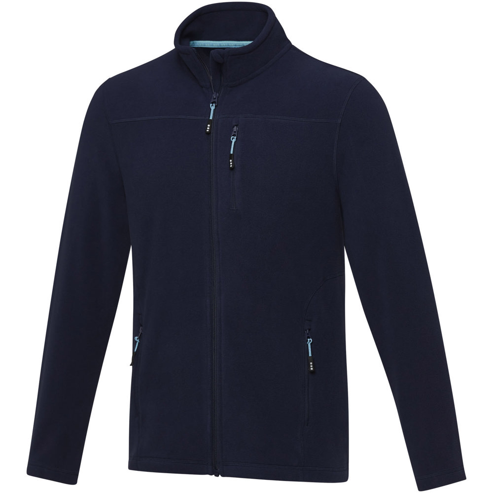 Amber GRS gerecycled heren fleece jas met volledige rits - met logo of onbedrukt bestellen - Marineblauw