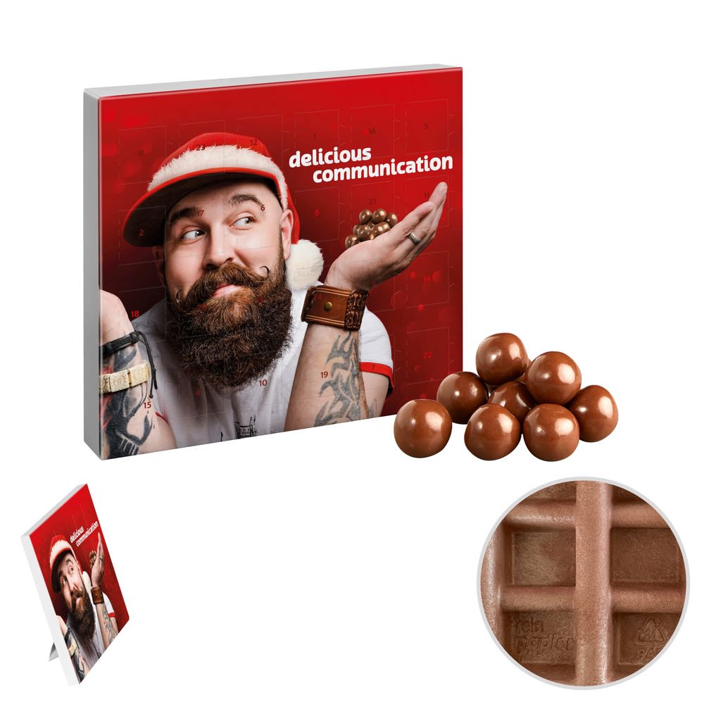 Mini papieren Adventskalender - voor bedrijven en relatiegeschenken - wit