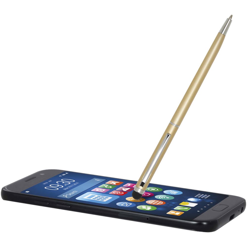 Ore aluminium balpen met stylus (blauwe inkt)