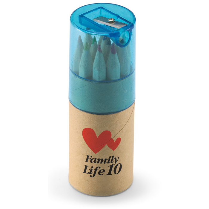 LAMBUT - 12 Kleurpotloden in koker - met logo of onbedrukt bestellen