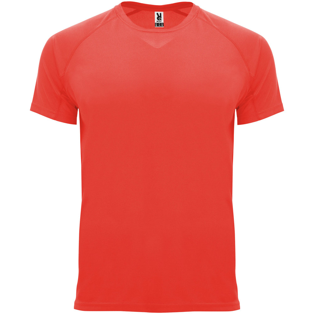 Bahrain sportshirt met korte mouwen voor heren - bedrukt of onbedrukt verkrijgbaar - Fluorkoraal