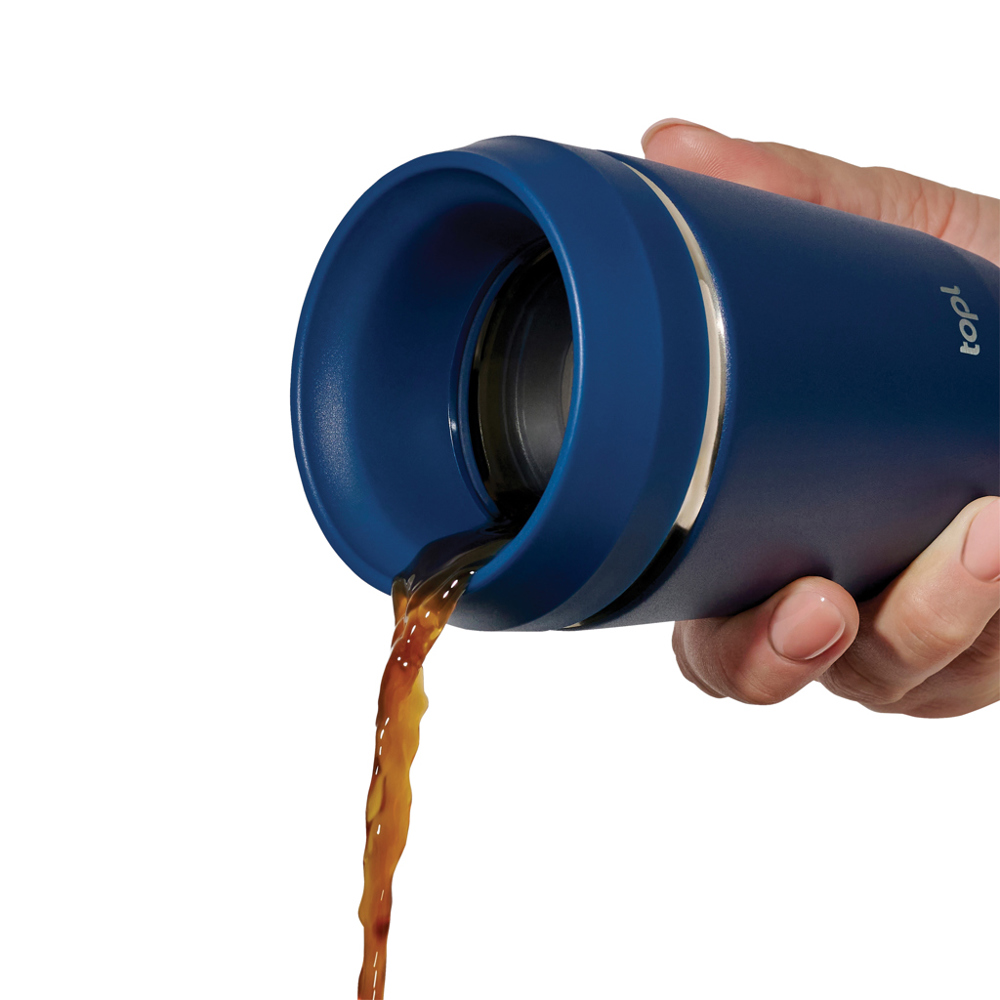 Topl Recycled Staal To Go beker gepatenteerd 360 Lid 235ml