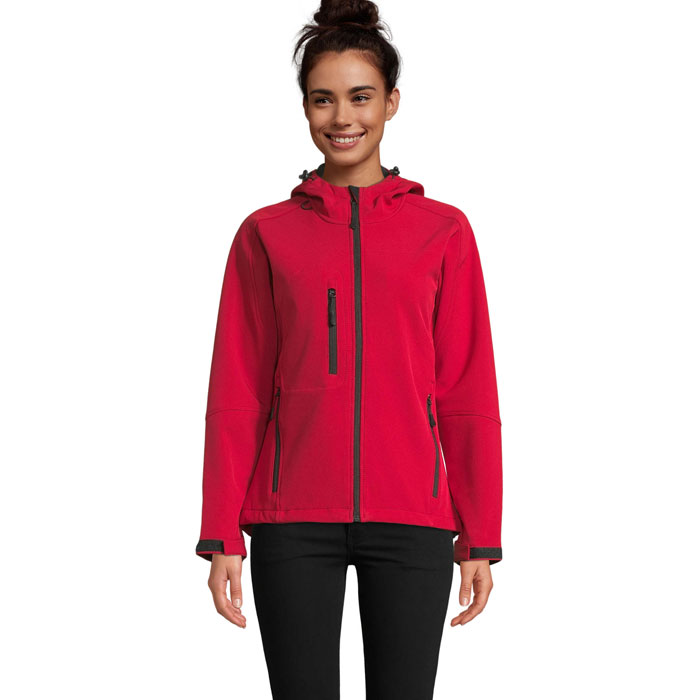 REPLAY WOMEN - REPLAY DAMES HOOD SOFTSHELL - kopen of bedrukken - Pepper Red