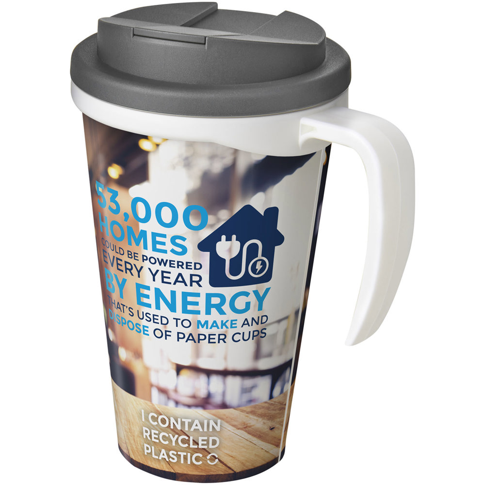 Brite-Americano® Grande 350 ml geïsoleerde beker - met logo of onbedrukt bestellen - Wit, Grijs