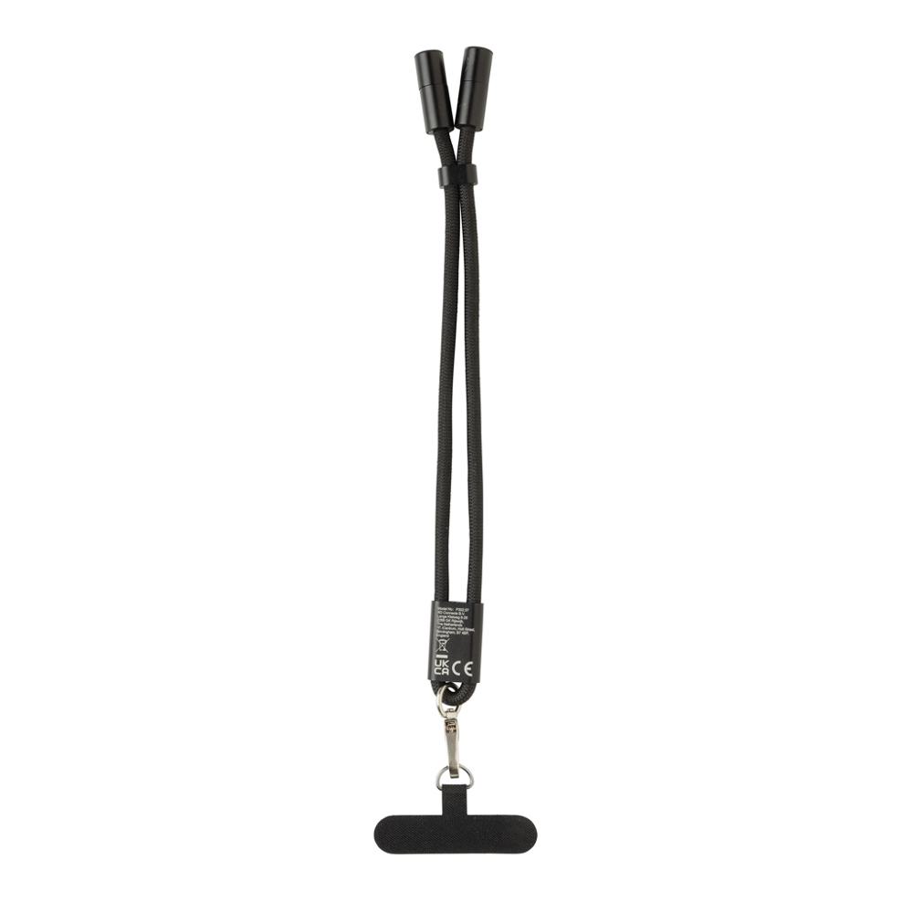 LoopAmp RCS rPET verstelbare telefoonarmband 60W kabel