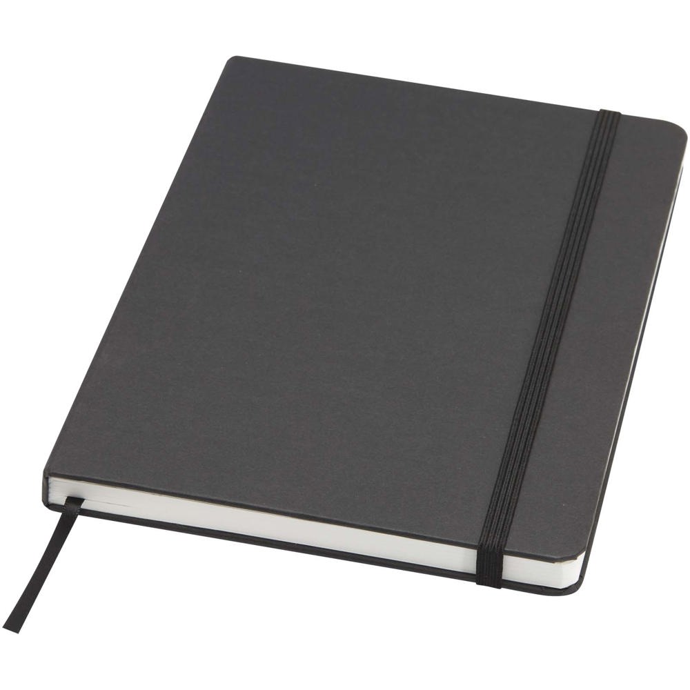 Holm A5 notitieboek van steenpapier met gelinieerde pagina's - met logo of onbedrukt bestellen - Zwart